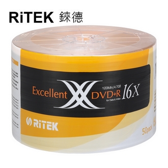 【RiTEK錸德】 16X DVD+R 裸裝 4.7GB X版 50片/組