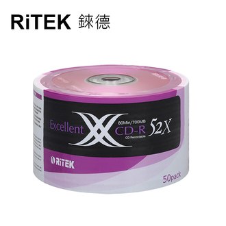【RiTEK錸德】 52X    CD-R  裸裝  700M   X版    50片/組
