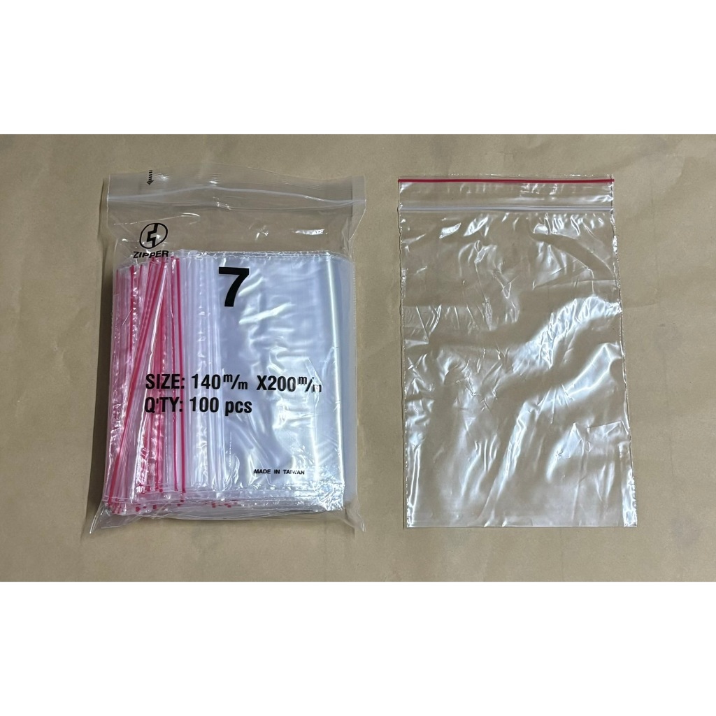 {振昌文具}台灣製夾鏈袋 透明夾鏈袋 100入 PE 夾鍊袋(7號)