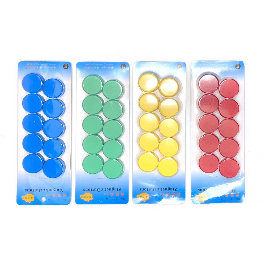 {振昌文具}10入圓型  磁鐵 直徑3公分 磁釘 白板磁鐵 彩色磁鐵/卡