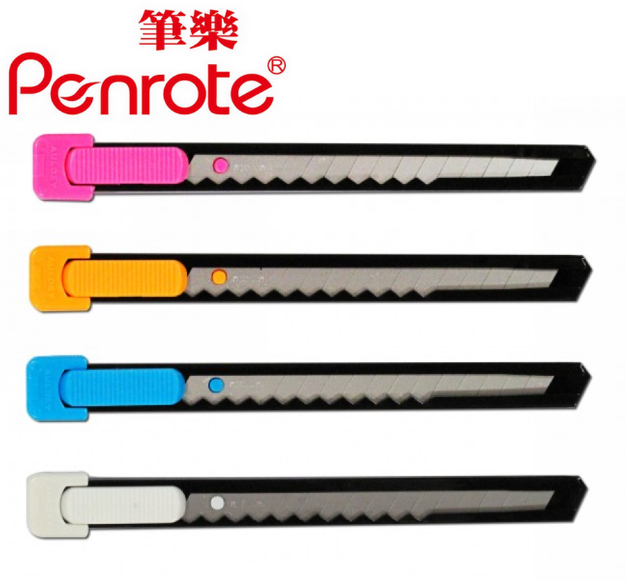 {振昌文具}【筆樂PENROTE】黑柄鐵殼美工刀 24支/盒 KB4777