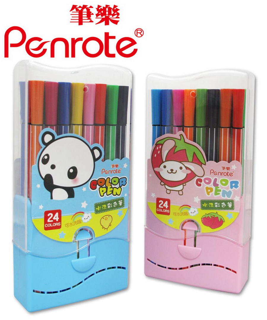 {振昌文具}【筆樂PENROTE】(請先來電詢問存貨)24色水洗彩色筆 盒 PG9239