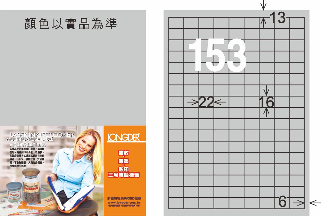 龍德 LD-871-S-C A4雷射影印標籤 銀色 / 包