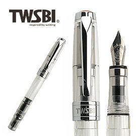 臺灣 TWSBI 三文堂 鑽石 580 透明筆桿活塞上墨鋼筆 / 支