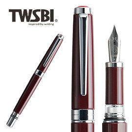 臺灣 TWSBI 三文堂 Classic 酒紅桿活塞上墨鋼筆(新版) / 支