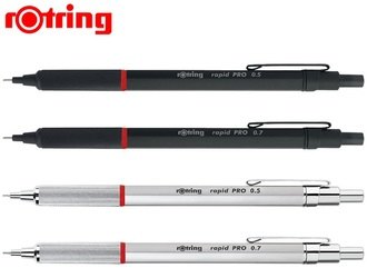 【缺貨中】德國 rOtring 紅環 Rapid Pro 專業製圖 自動鉛筆 0.5mm 0.7mm /支 (黑色 銀色)