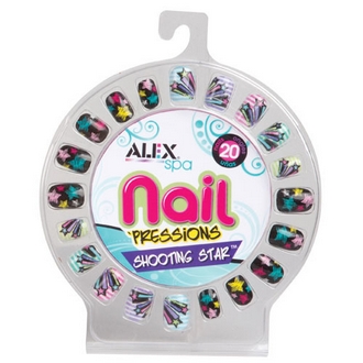 {振昌文具}【請先來電洽詢庫存】【美國ALEX】593D  時尚少女美甲貼-幸運星 /組