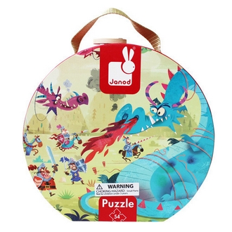 {振昌文具}【請先來電洽詢庫存】【法國Janod】厚片拼圖-噴火龍54pcs J02763 /組