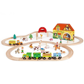 {振昌文具}【請先來電洽詢庫存】【法國Janod】故事火車-快樂農莊 J08525 /組