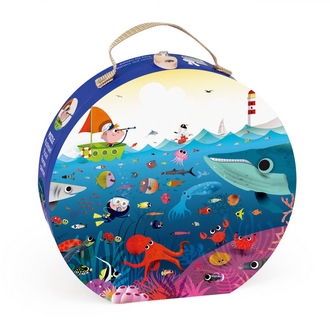 {振昌文具}【請先來電洽詢庫存】【法國Janod】厚片拼圖-海底世界100pcs J02947 /組