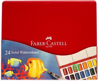 {振昌文具}FABER-CASTELL 輝柏 576025 Solid Watercolours 攜帶型水彩塊套組 24色 /組 塊狀水彩