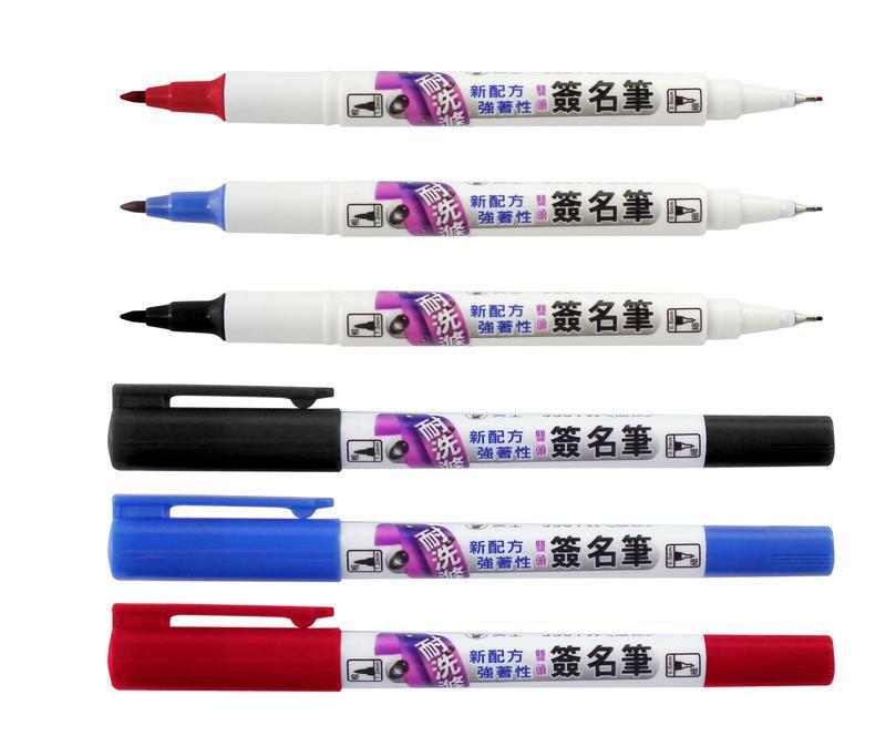 {振昌文具}英士 ACE 350TW 0.5/1.2mm雙頭油性耐洗滌筆 耐洗 耐清潔液 布料 塑膠 簽名 洗不掉